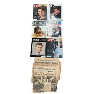 JFK Assassination 1963 Life Look Post Magazines + Richmond Newspapers Lot